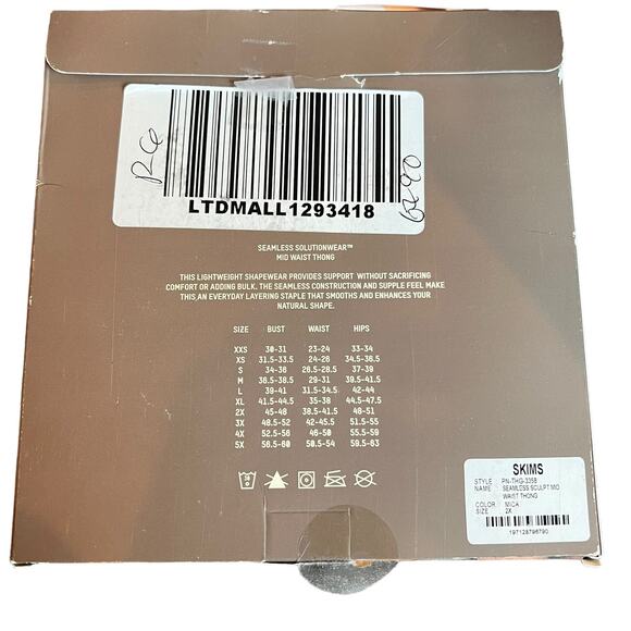 SKIMS Seamless Sculpt High Waist Thong Mica Tan Cream Compression Shaping 2X NEW - Picture 5 of 7